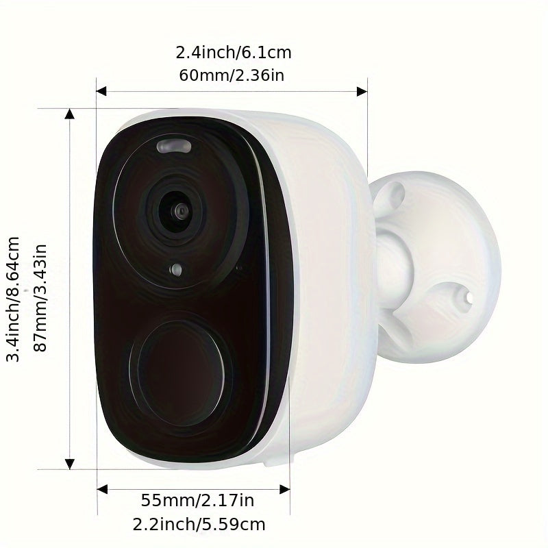 Outdoor Wireless Security Camera, 2K 5mp Video Resolution, 5200mAh Battery Powered CCTV Camera For Home Security, Cloud/SD(up To 256G), No Monthly Fee, AI Motion Detection, Spotlight, Color Night Vision, WiFi, Waterproof, Two