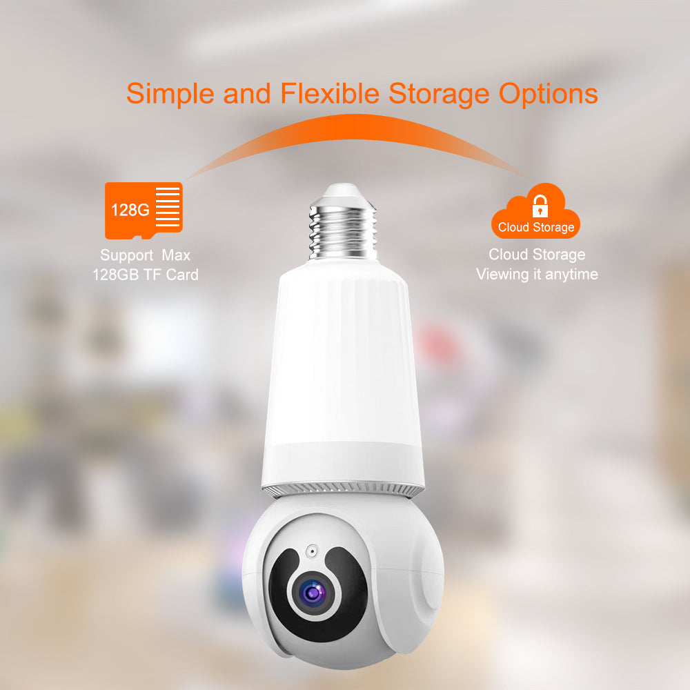 Teruhal Smart Security Light Bulb Camera - 1080P HD, Color Night Vision, Two-Way Audio, Motion Alerts & Auto Tracking, Adjustable Brightness