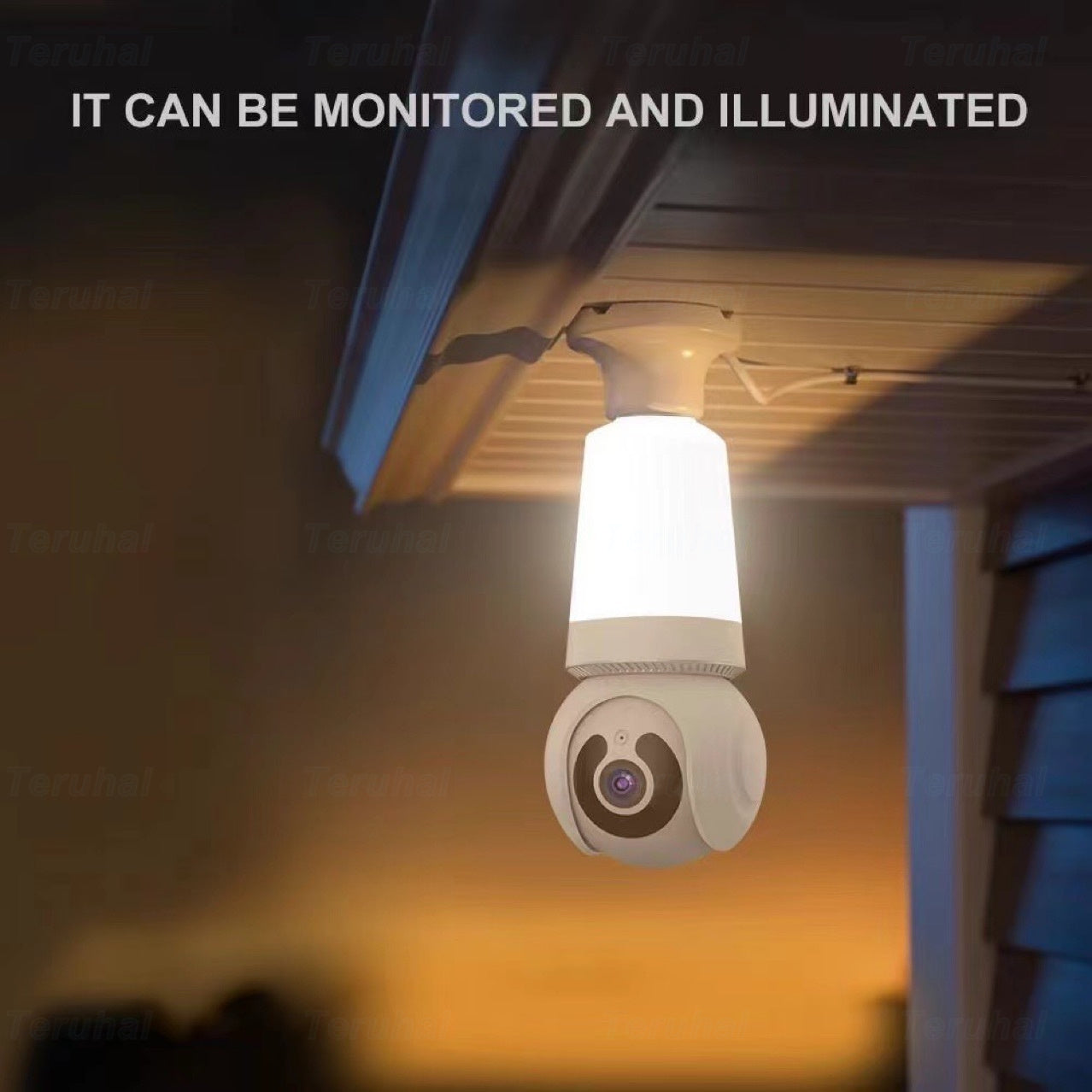 Teruhal Smart Security Light Bulb Camera - 1080P HD, Color Night Vision, Two-Way Audio, Motion Alerts & Auto Tracking, Adjustable Brightness