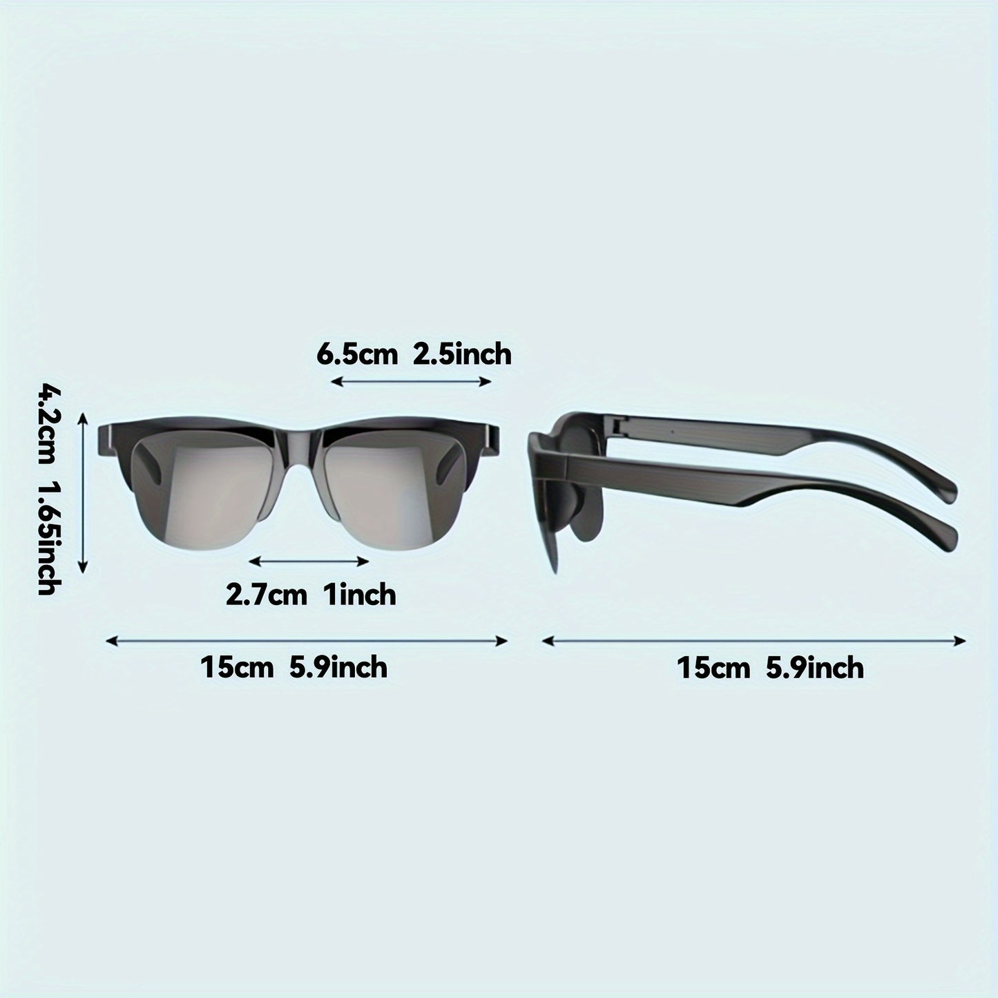 5.3 HIFI Stereo Sound Wireless Smart Glasses Headphones with HD MIC, Touch Control, Dual Speaker, and Long-Lasting Battery Life for Outdoor Sports and Music Lovers