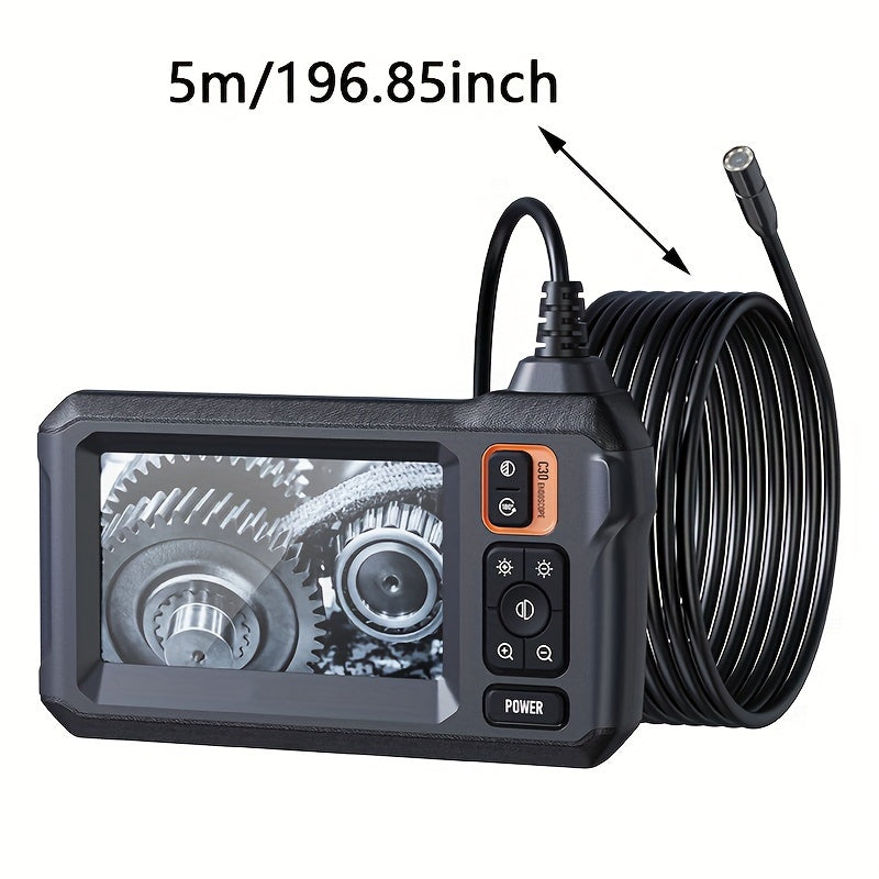Industrial Endoscope With Light, Borescope Inspection Camera, 8mm Camera, Sewer Camera With 4.3" LCD Screen, Drain Snake Camera Automotive Plumbing Sewer Wall Camera, Home Decoration Tools
