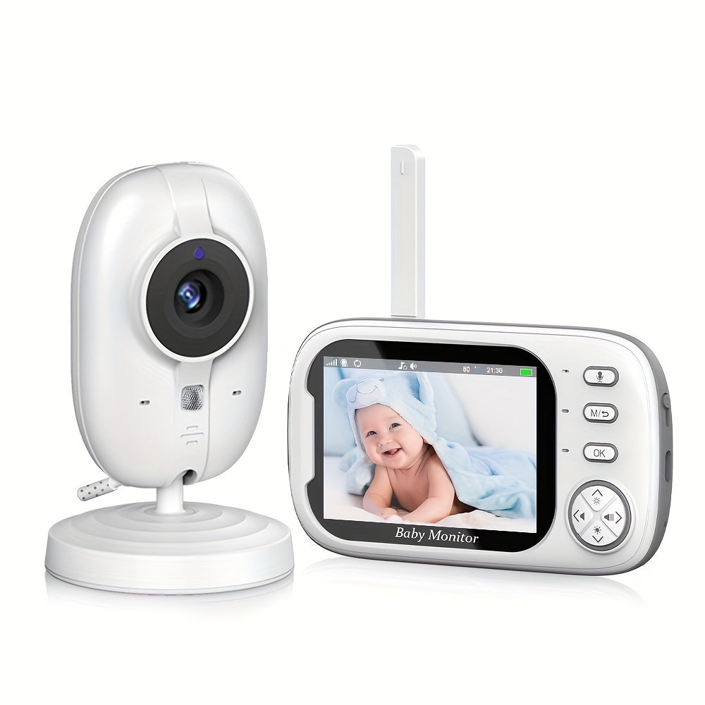 720P Camera, 8.89 cm LCD Screen, Wireless 274.32meter Transmission Video Monitor Range, Auto Night Vision, 2-Way Audio Calling, Temperature Sensor And 8 Lullaby Songs, Editor with Camera, And for
