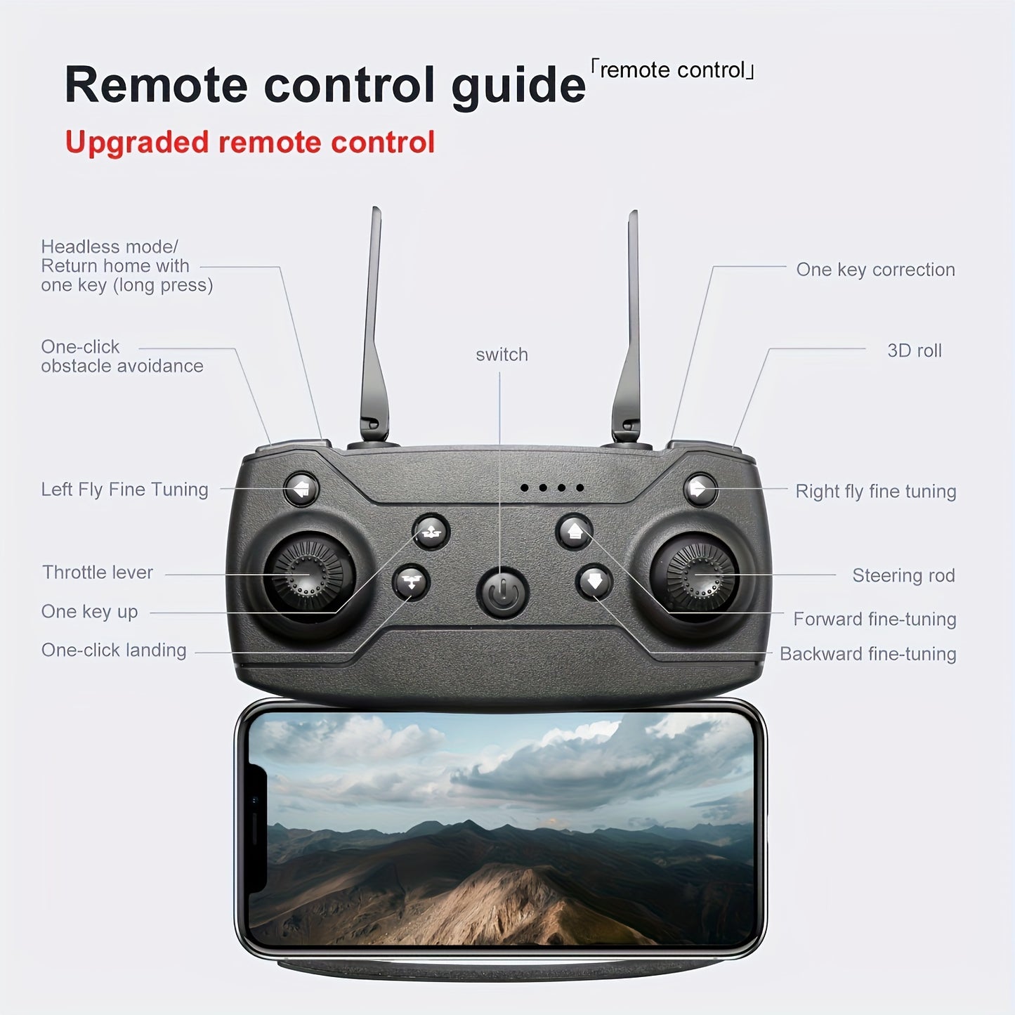 E99 Drone With Camera, Foldable RC Drone, Remote Control Drone Toys For Beginners Men's Gifts, Indoor And Outdoor Affordable UAV, Christmas Halloween Thanksgiving Gift
