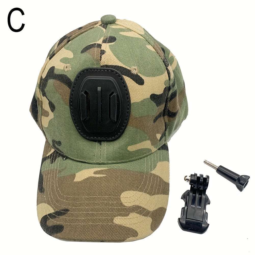 Active Camera Holder Baseball Cap, Sun Protection Breathable Casual Dad Hat For Fishing Travel Accessories