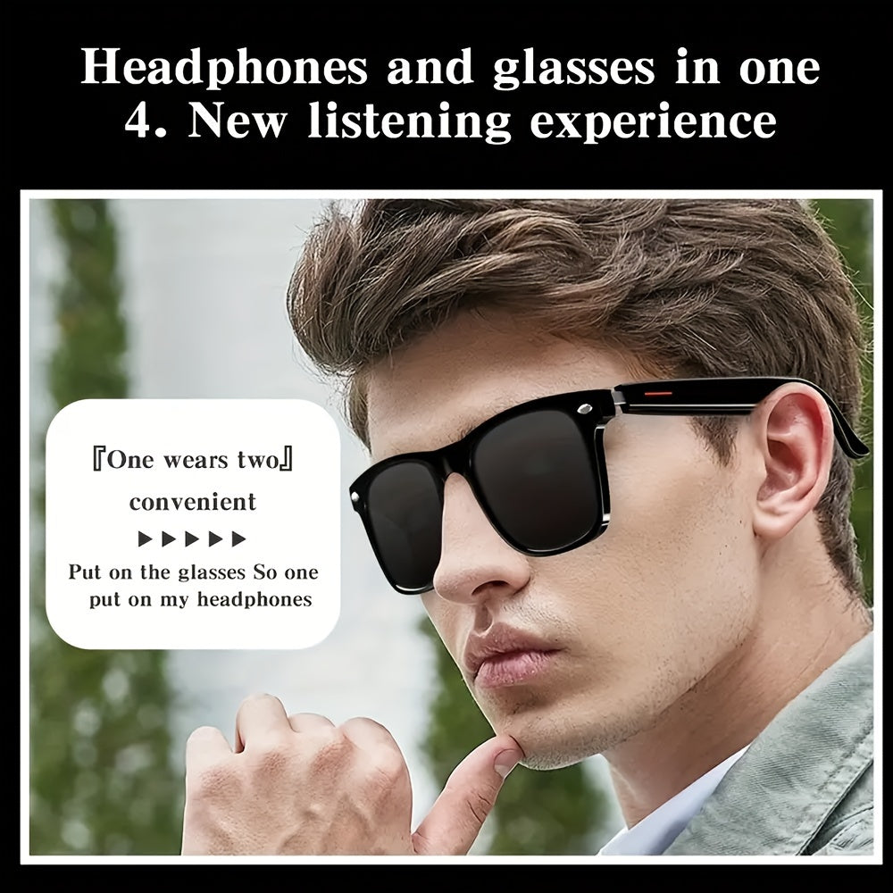 SENBONO New Smart Glasses Music Headset Wireless Headphone Driving Glasses Outdoor Sport Calling Music With HD Smart Glasses Earphone Stereo Dual Speaker Touch Wireless Glasses Headphone, Gift For Men Women