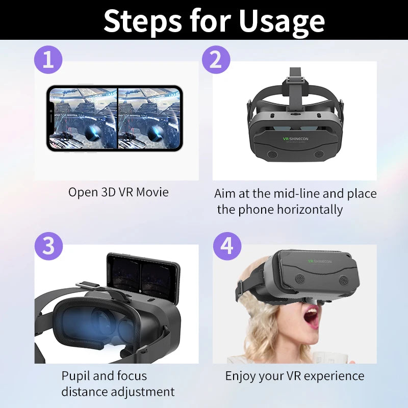 Lunettes de réalité virtuelle VR, casque Viar Former, lentilles 3D, lunettes intelligentes pour smartphones, téléphone mobile, accessoire de jeu