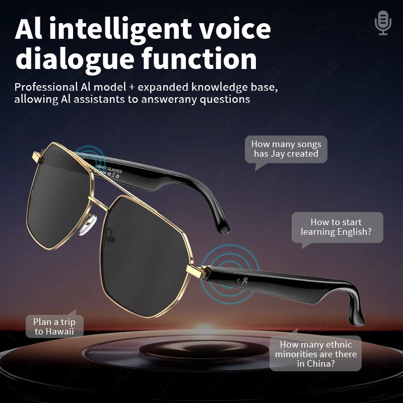 2025 nouvelles lunettes intelligentes plusieurs langues traduction en temps réel appel sans fil lecture de musique lunettes de soleil étanche hommes lunettes intelligentes