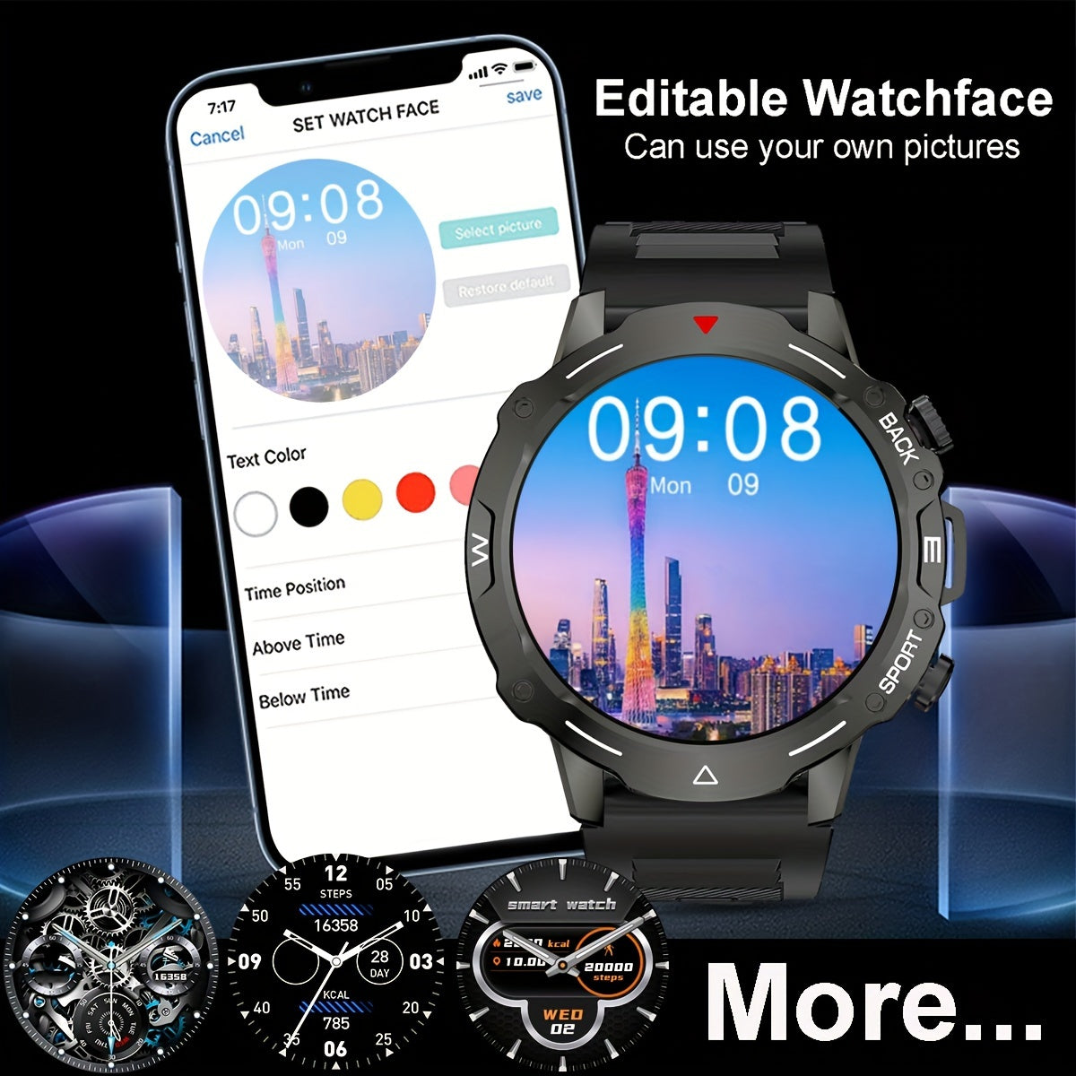Smart Watch For Men With Wireless Call, Full Touch Screen Smartwatch Fitness Tracker, Step Counter Sports Watch For IPhone & For Android