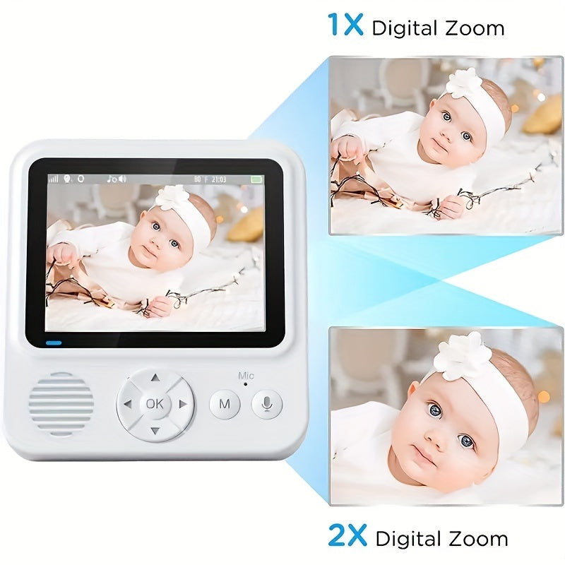 HD Surveillance Camera With Audio, HD Color LCD Video Surveillance Camera, Two-way Voice, Temperature Display, Crying Alarm, Motion Detection, Smart Home Camera, High Capacity Battery, Automatic Switching Of Infrared Night Vi
