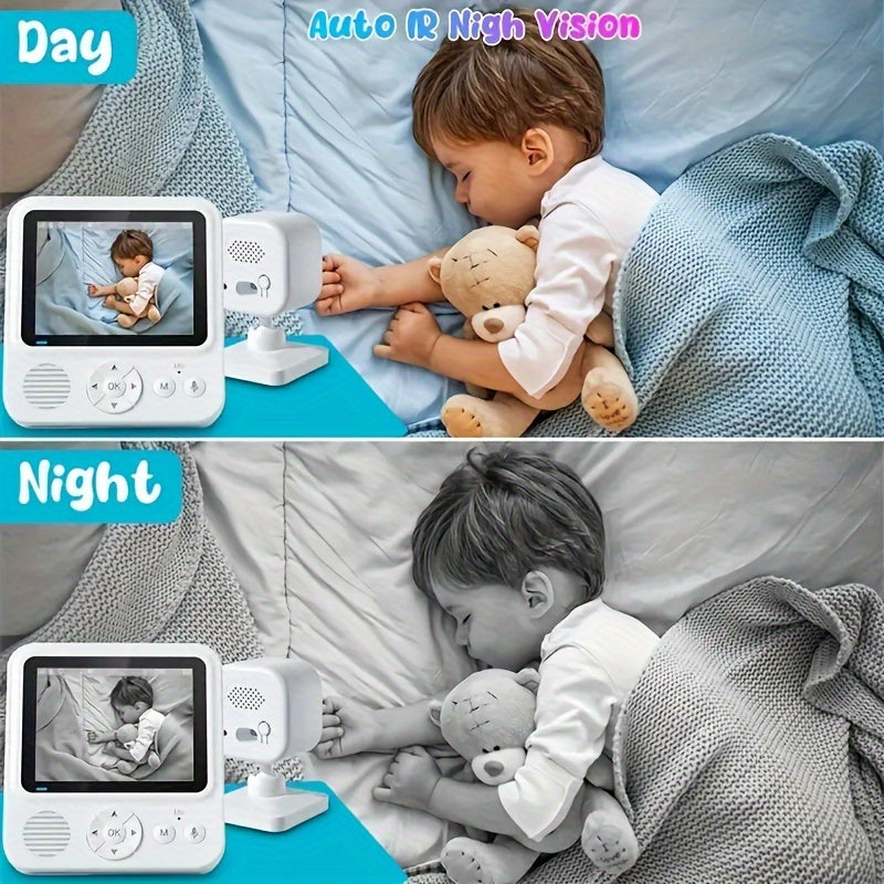 HD Surveillance Camera With Audio, HD Color LCD Video Surveillance Camera, Two-way Voice, Temperature Display, Crying Alarm, Motion Detection, Smart Home Camera, High Capacity Battery, Automatic Switching Of Infrared Night Vi