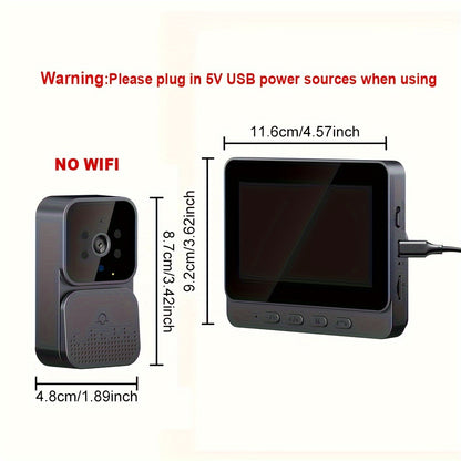 1pc Video Doorbell With Intercom, Smart Doorbell Camera With 10.92 Cm Screen, Household Infrared Night Version Camera, Two-Way Speaking Long Battery Camera, Easy Connection No Need App