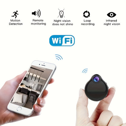 1pc WIFI Wireless Wearable Body Micro Cam, Mini IP Camera, Motion Sensor Video Voice Recorder, Home Security Camcorders, Small Mini Smart WiFi IP Webcam, Micro Camera Built In Battery