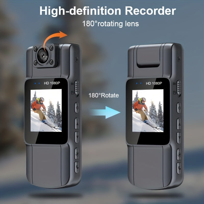 1pc Full 1080P Small Camera, Built-in 1000MAH Battery With Clip, Portable Cam With Night Vision, 4-5Hours Record, Suitable For Outdoor Sports, Travel Recording