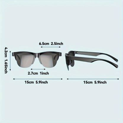 5.3 HIFI Stereo Sound Wireless Smart Glasses Headphones with HD MIC, Touch Control, Dual Speaker, and Long-Lasting Battery Life for Outdoor Sports and Music Lovers