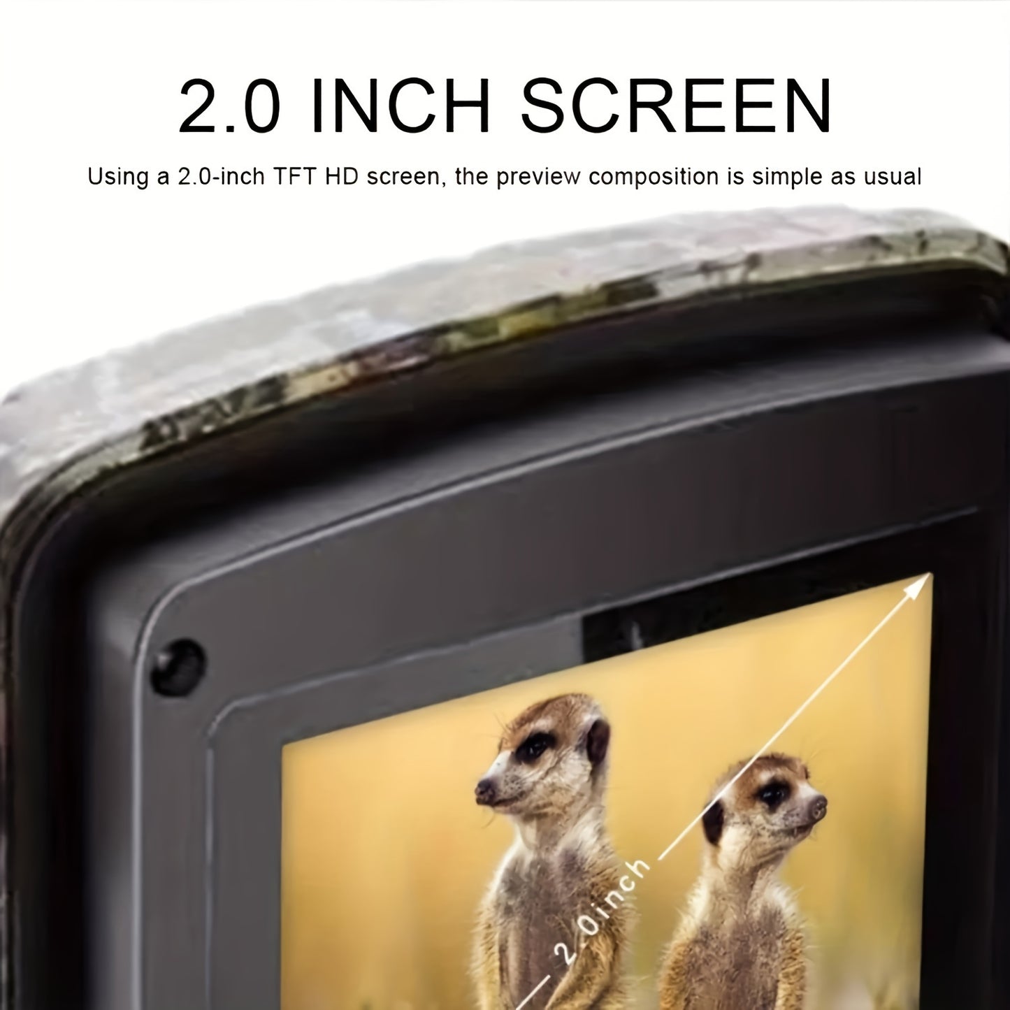 1pc Hunting Camera With 2-Inch Screen, HD Wildlife Trail Camera, Waterproof Night Vision PIR 10m, 0.8s Trigger Motion Activated, For Outdoor Wildlife Monitoring Camouflage