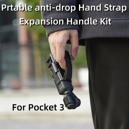 Compatible with DJI Pocket 3, This Portable Hand Strap Features a Cold Shoe Expansion, Protective Frame, Extended Handle, And Safeguards Against Loss And Drops. (Camera Not Included)