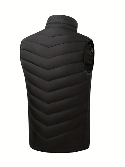 Men's 15 Heating Areas Smart Electric Heated Vest, Washable USB Rechargeable Constant Temperature Outdoor Vest For Winter (Battery Bank Not Included)