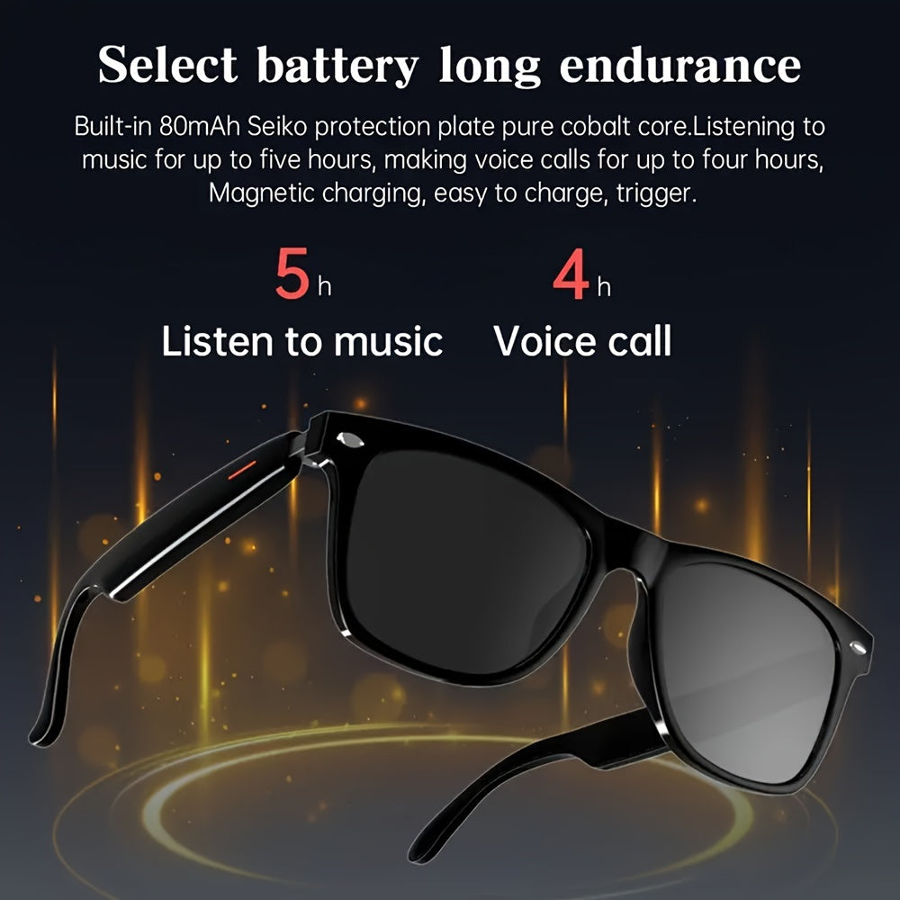 SENBONO New Smart Glasses Music Headset Wireless Headphone Driving Glasses Outdoor Sport Calling Music With HD Smart Glasses Earphone Stereo Dual Speaker Touch Wireless Glasses Headphone, Gift For Men Women