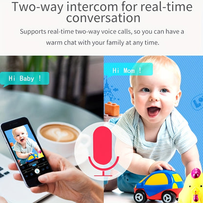 1pc High-definition Camera, 2.4G Wireless Wifi Security Home Camera, Baby And Pet Monitor, 1080P Wireless Automatic Tracking Monitor, Motion Detection And Tracking, Night Vision, Two-way Voice, High Security