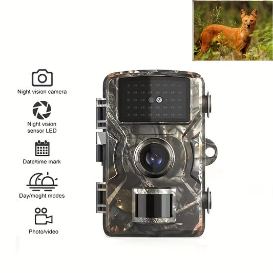 1pc Hunting Camera With 2-Inch Screen, HD Wildlife Trail Camera, Waterproof Night Vision PIR 10m, 0.8s Trigger Motion Activated, For Outdoor Wildlife Monitoring Camouflage