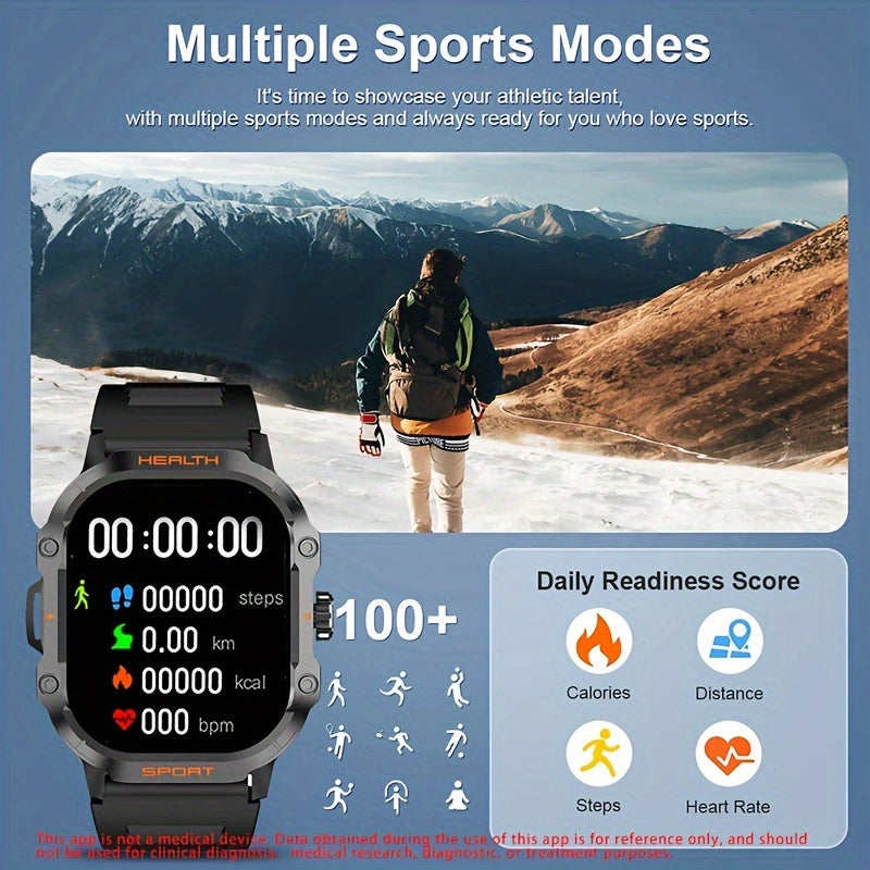 SENBONO 2024 New AMOLED Smart Watch For Men, Outdoor Tactical Sports Watch, 5.11cm HD Full Touch Screen, Men Wireless Make And Answer Call Watch, Custom Watch Faces, Multiple Sport Mode Sport Smartwatch For Men, More Function