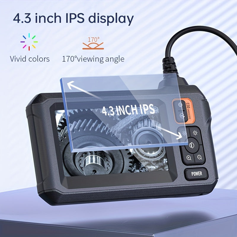 Industrial Endoscope With Light, Borescope Inspection Camera, 8mm Camera, Sewer Camera With 4.3" LCD Screen, Drain Snake Camera Automotive Plumbing Sewer Wall Camera, Home Decoration Tools