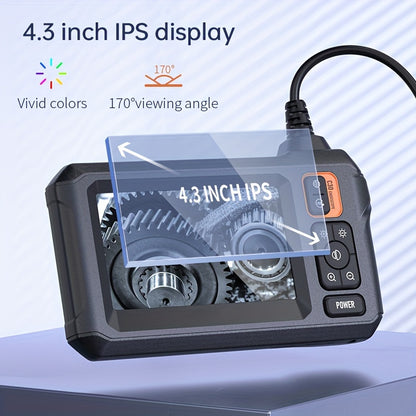 Industrial Endoscope With Light, Borescope Inspection Camera, 8mm Camera, Sewer Camera With 4.3" LCD Screen, Drain Snake Camera Automotive Plumbing Sewer Wall Camera, Home Decoration Tools