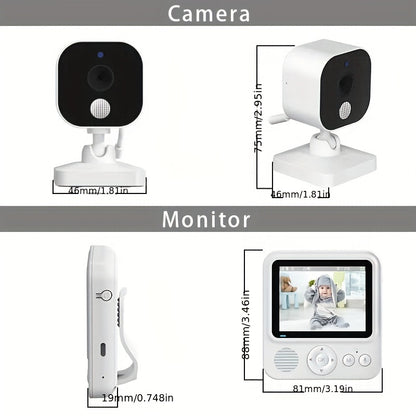 HD Surveillance Camera With Audio, HD Color LCD Video Surveillance Camera, Two-way Voice, Temperature Display, Crying Alarm, Motion Detection, Smart Home Camera, High Capacity Battery, Automatic Switching Of Infrared Night Vi