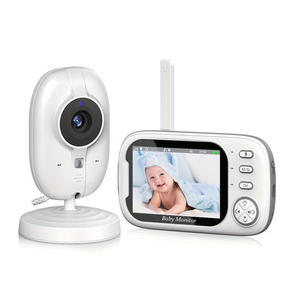 720P Camera, 8.89 cm LCD Screen, Wireless 274.32meter Transmission Video Monitor Range, Auto Night Vision, 2-Way Audio Calling, Temperature Sensor And 8 Lullaby Songs, Editor with Camera, And for
