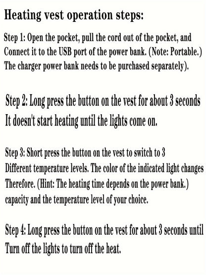 Men's 15 Heating Areas Smart Electric Heated Vest, Washable USB Rechargeable Constant Temperature Outdoor Vest For Winter (Battery Bank Not Included)