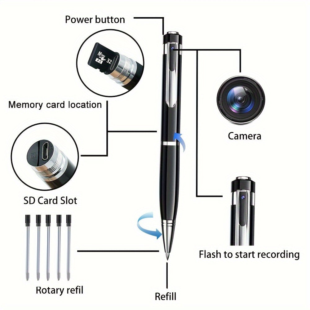Mini Portable 1080p Wearable Camera Recorder, Touch Control, Rechargeable Battery, Local Recording, Perfect For Conference, Business Or Study Meetings