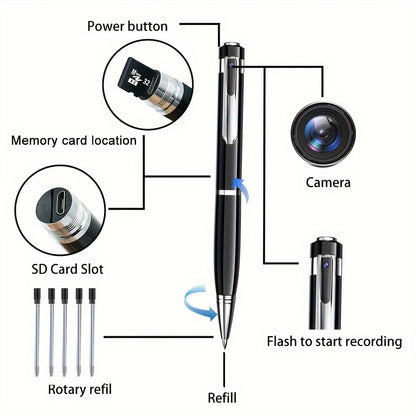 Mini Portable 1080p Wearable Camera Recorder, Touch Control, Rechargeable Battery, Local Recording, Perfect For Conference, Business Or Study Meetings