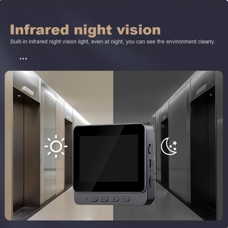 1pc Video Doorbell With Intercom, Smart Doorbell Camera With 10.92 Cm Screen, Household Infrared Night Version Camera, Two-Way Speaking Long Battery Camera, Easy Connection No Need App