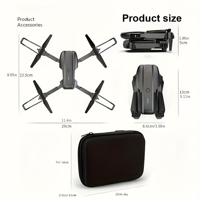 E99 Drone With Camera, Foldable RC Drone, Remote Control Drone Toys For Beginners Men's Gifts, Indoor And Outdoor Affordable UAV, Christmas Halloween Thanksgiving Gift