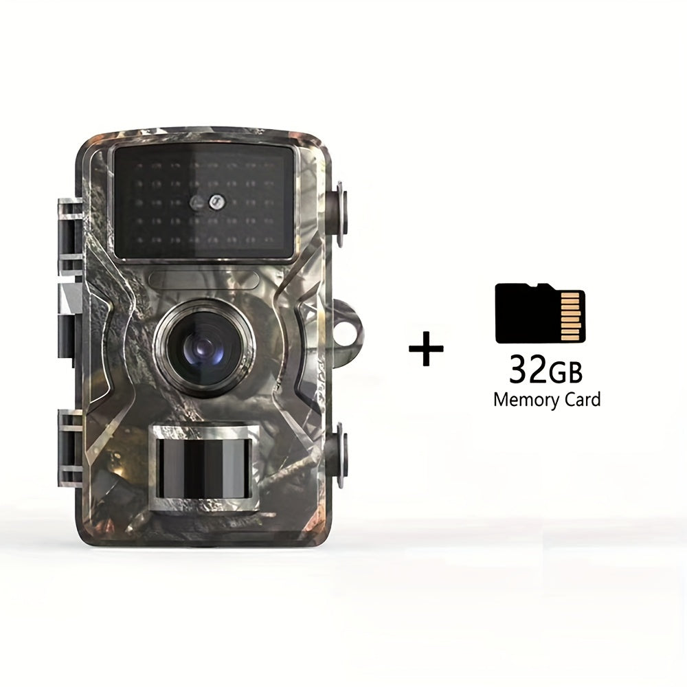 1pc Hunting Camera With 2-Inch Screen, HD Wildlife Trail Camera, Waterproof Night Vision PIR 10m, 0.8s Trigger Motion Activated, For Outdoor Wildlife Monitoring Camouflage