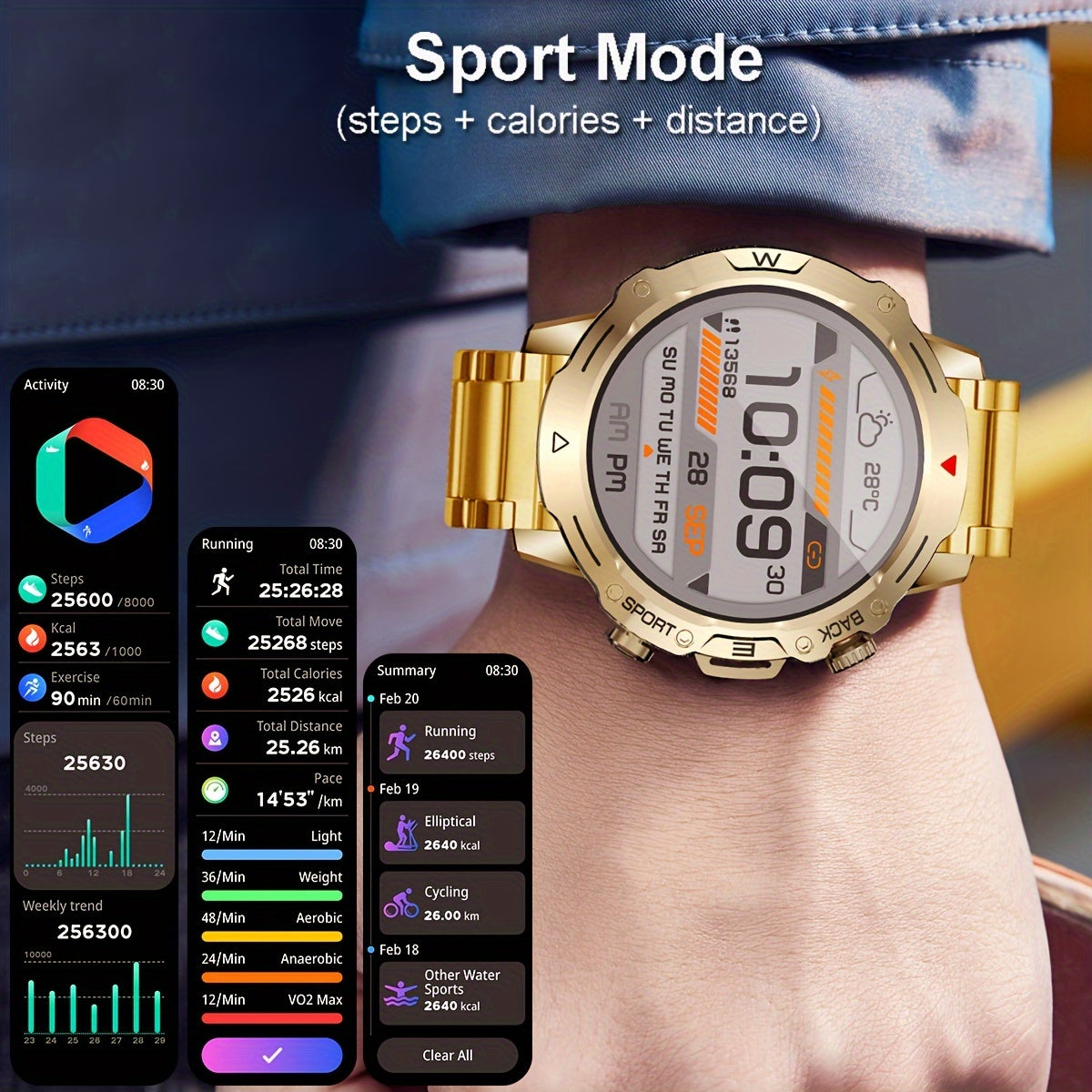 Smart Watch For Men With Wireless Call, Full Touch Screen Smartwatch Fitness Tracker, Step Counter Sports Watch For IPhone & For Android