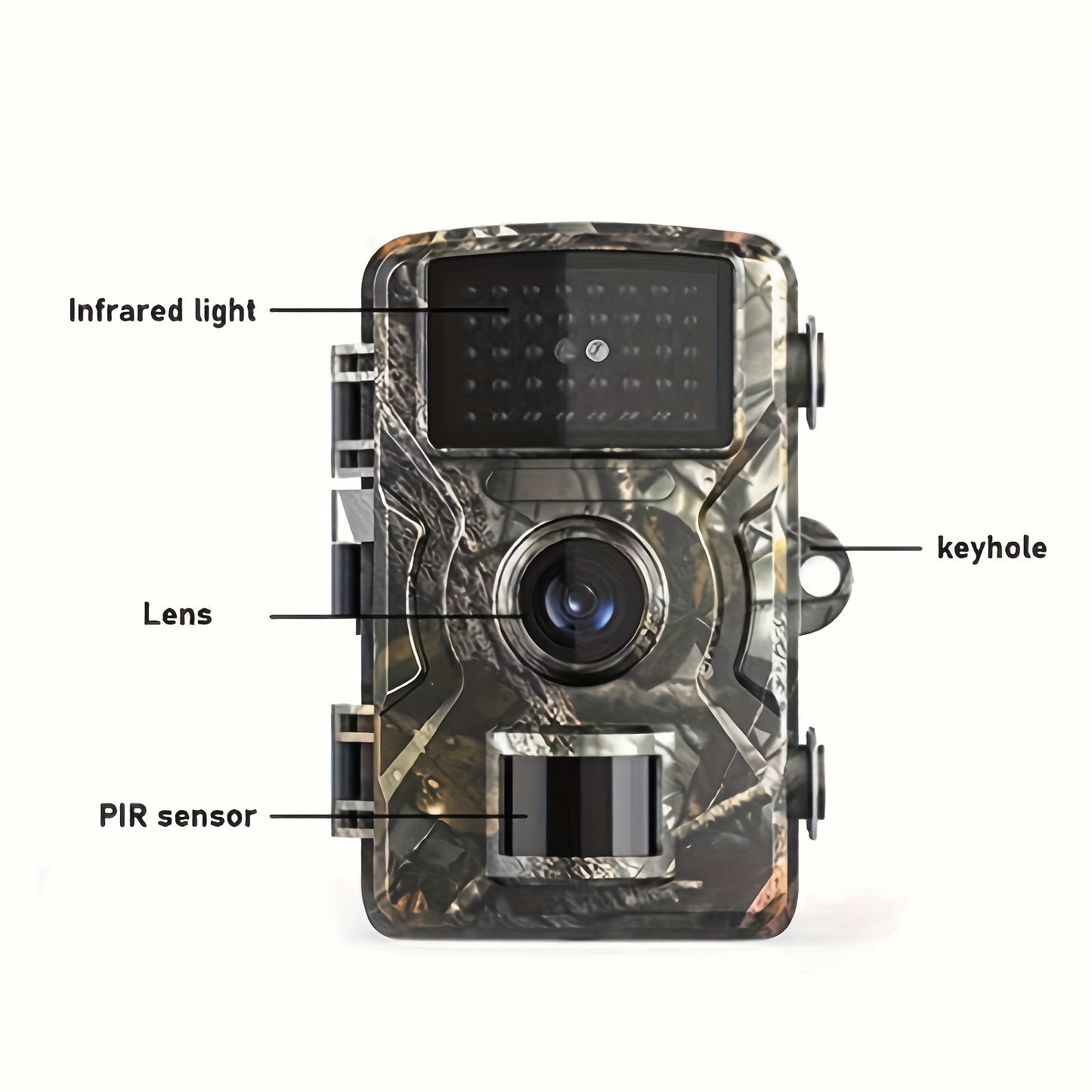 1pc Hunting Camera With 2-Inch Screen, HD Wildlife Trail Camera, Waterproof Night Vision PIR 10m, 0.8s Trigger Motion Activated, For Outdoor Wildlife Monitoring Camouflage
