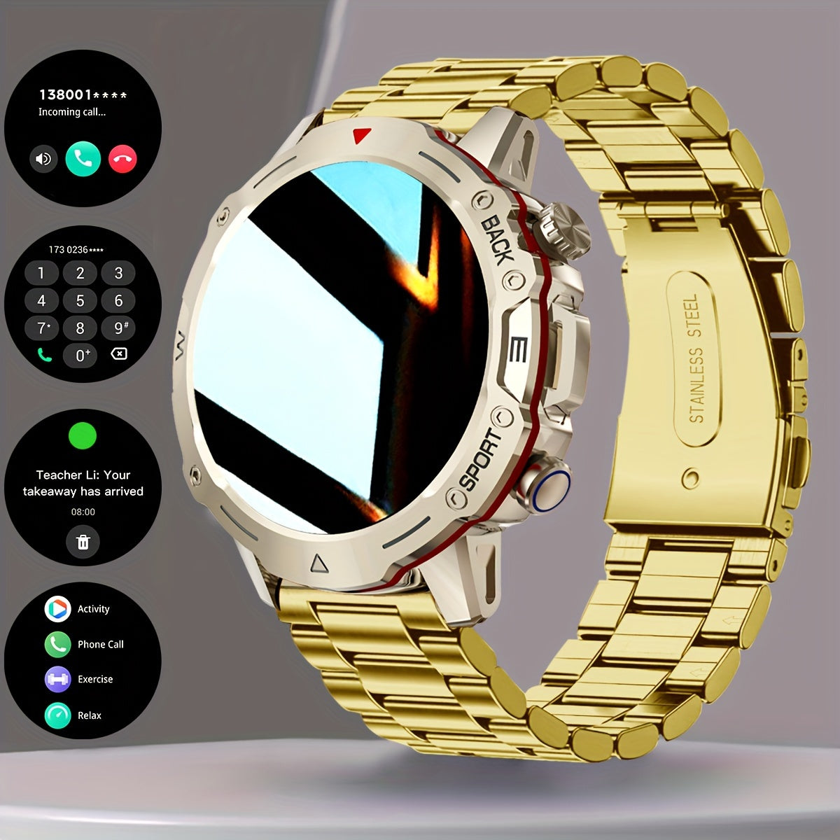 Smart Watch For Men With Wireless Call, Full Touch Screen Smartwatch Fitness Tracker, Step Counter Sports Watch For IPhone & For Android