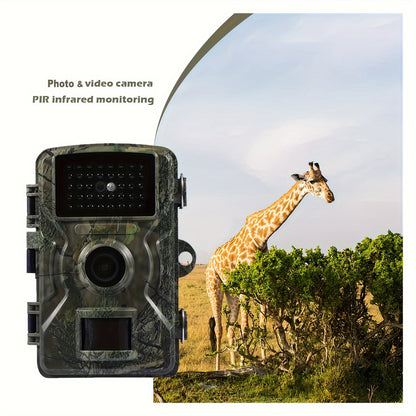 1pc Hunting Camera With 2-Inch Screen, HD Wildlife Trail Camera, Waterproof Night Vision PIR 10m, 0.8s Trigger Motion Activated, For Outdoor Wildlife Monitoring Camouflage