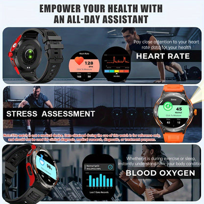 Popular Outdoor Smart Watch For Men Women, 500mAh Extra-Long Battery, With Ultra Powerful Flashlight, Compass, Waterproof Rugged Smartwatch With 1.53-inch Ultra Clear Screen With 360 * 360 Pixels, For Android And IPhone