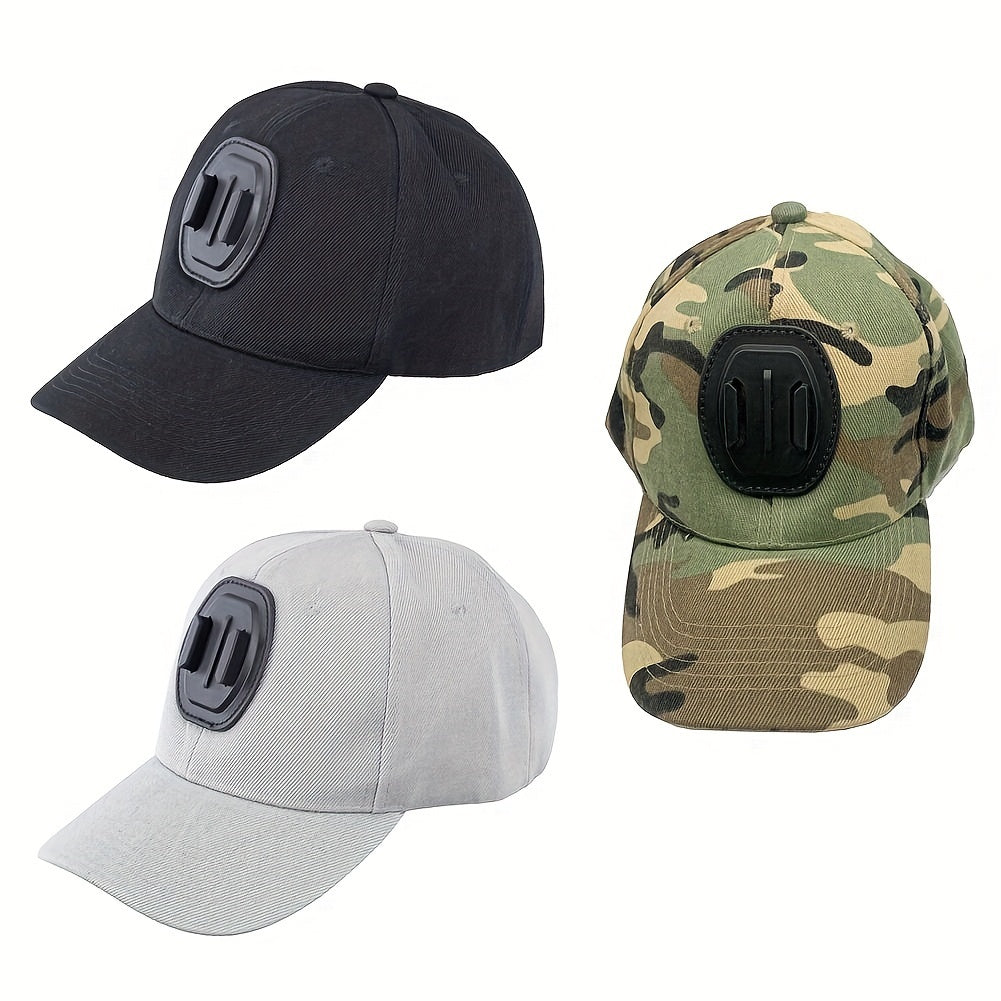 Active Camera Holder Baseball Cap, Sun Protection Breathable Casual Dad Hat For Fishing Travel Accessories