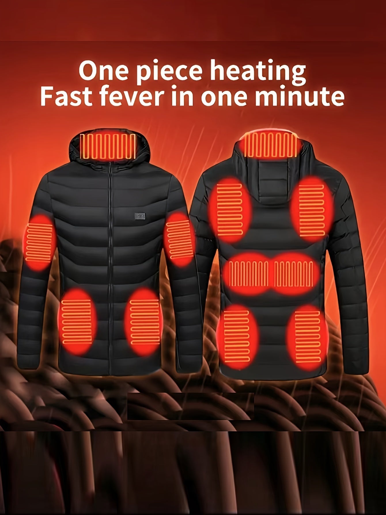 Heating Jacket Area 21 Smart Heating Jacket Charging Jacket Without Battery Bank, Cold Proof Whole Body Warm Winter Down Thermostatic Men's Jacket