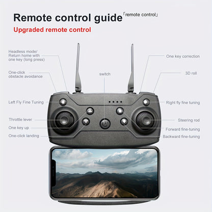 E99 Drone With Camera, Foldable RC Drone, Remote Control Drone Toys For Beginners Men's Gifts, Indoor And Outdoor Affordable UAV, Christmas Halloween Thanksgiving Gift
