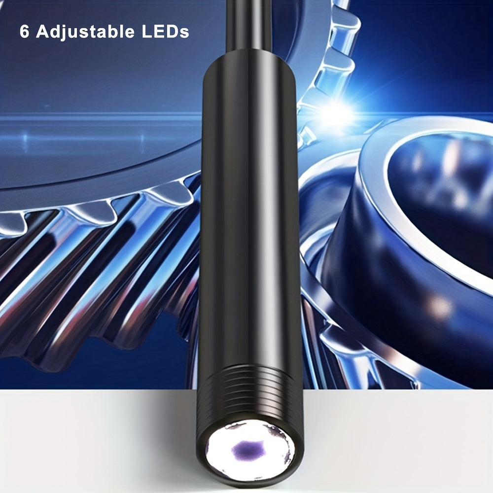 1m/2m Endoscope Camera Waterproof Endoscope Borescope Adjustable Soft Wire 7mm Android Type-C USB Inspection Camea For Car(640*480P Resolution)