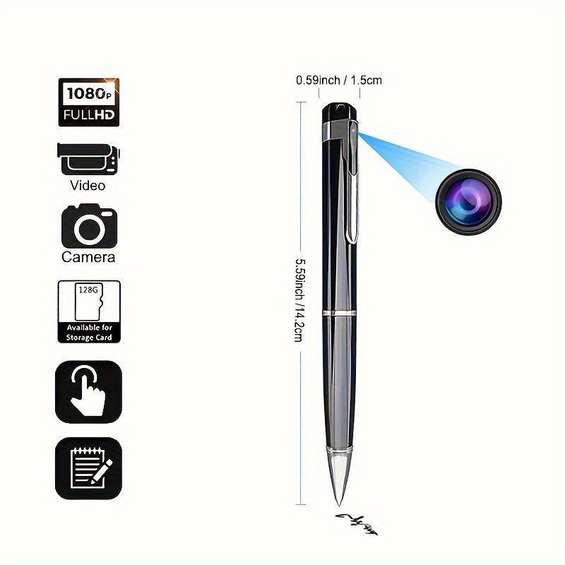 Mini Portable 1080p Wearable Camera Recorder, Touch Control, Rechargeable Battery, Local Recording, Perfect For Conference, Business Or Study Meetings