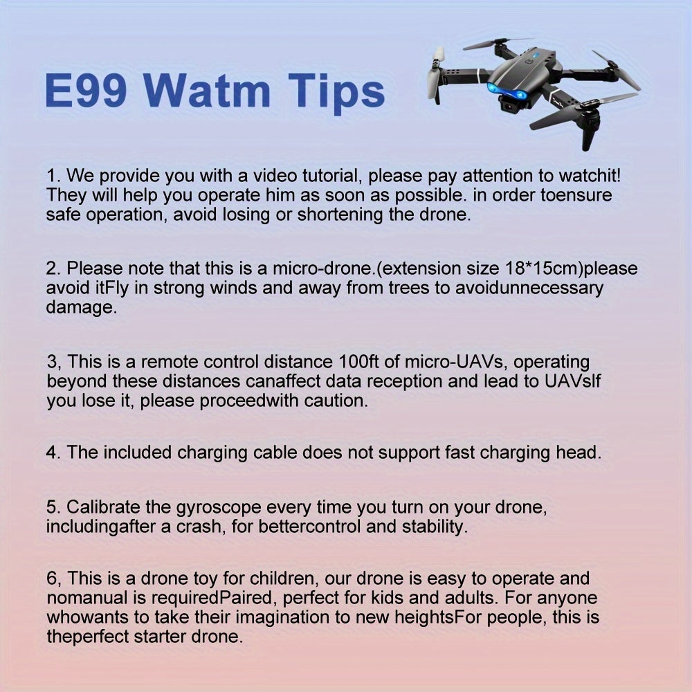 E99 Drone With Camera, Foldable RC Drone, Remote Control Drone Toys For Beginners Men's Gifts, Indoor And Outdoor Affordable UAV, Christmas Halloween Thanksgiving Gift