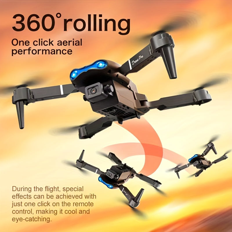 E99 Drone With Camera, Foldable RC Drone, Remote Control Drone Toys For Beginners Men's Gifts, Indoor And Outdoor Affordable UAV, Christmas Halloween Thanksgiving Gift