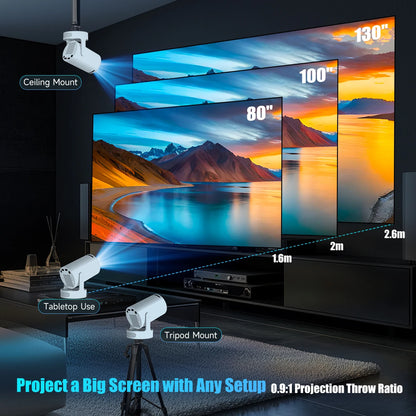 Magcubic 4K HY300 Pro + projecteur intégré 5W haut-parleur 1280*720P Android 11 8000 Lumens Wifi6 BT5.4 projecteur Portable extérieur