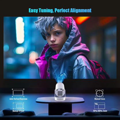 Magcubic 4K HY300 Pro + projecteur intégré 5W haut-parleur 1280*720P Android 11 8000 Lumens Wifi6 BT5.4 projecteur Portable extérieur
