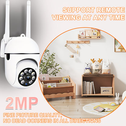 Spherical safety camera, motion detection, color night vision, alarm push, 1080P wireless Wi Fi smart home safety camera, 355 ° panoramic monitoring camera, intelligent motion detection, two-way audio, only 2.4GHz, Wi Fi cam